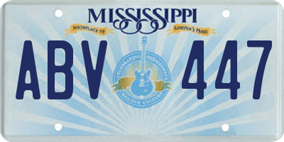 MS license plate ABV447