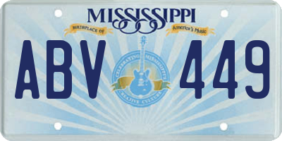 MS license plate ABV449