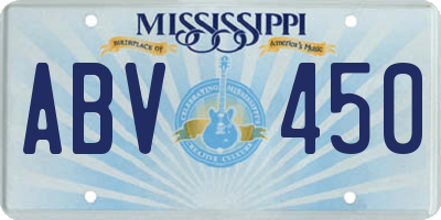 MS license plate ABV450