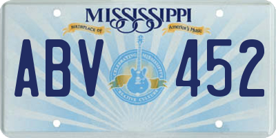 MS license plate ABV452