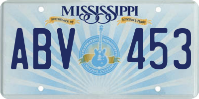 MS license plate ABV453