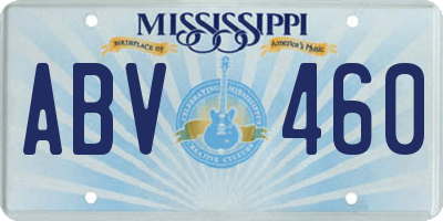 MS license plate ABV460
