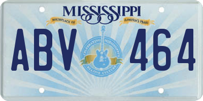 MS license plate ABV464