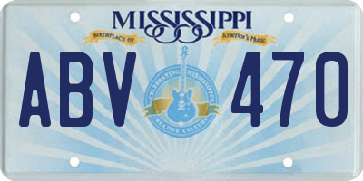 MS license plate ABV470