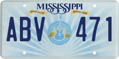 MS license plate ABV471