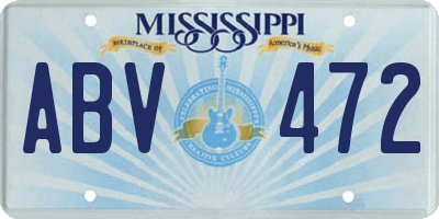 MS license plate ABV472