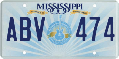 MS license plate ABV474