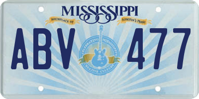 MS license plate ABV477
