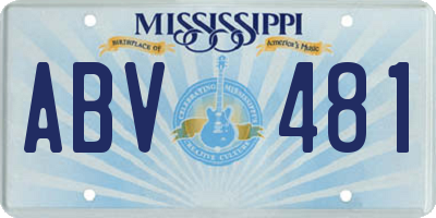 MS license plate ABV481