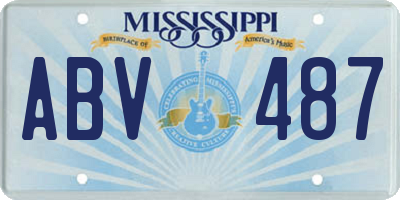 MS license plate ABV487