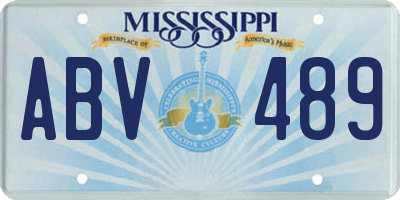 MS license plate ABV489