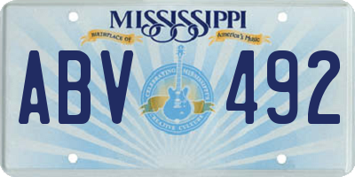 MS license plate ABV492