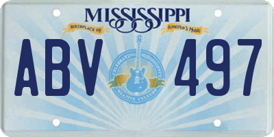 MS license plate ABV497