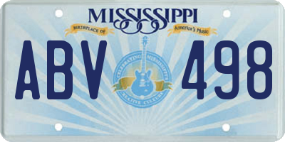 MS license plate ABV498