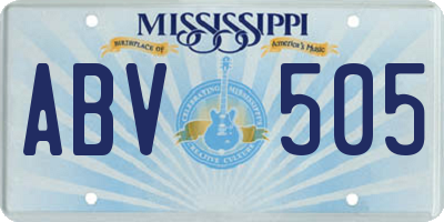MS license plate ABV505