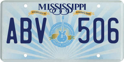 MS license plate ABV506