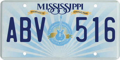 MS license plate ABV516