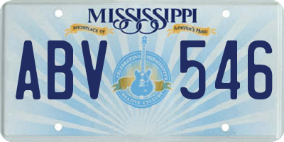 MS license plate ABV546