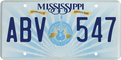 MS license plate ABV547