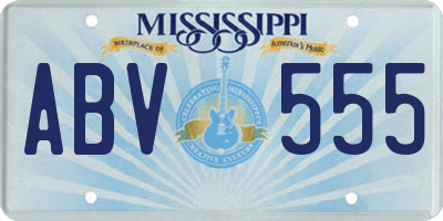 MS license plate ABV555