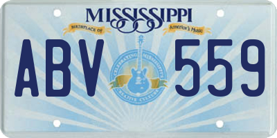 MS license plate ABV559