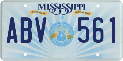 MS license plate ABV561