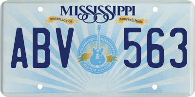 MS license plate ABV563