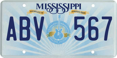 MS license plate ABV567