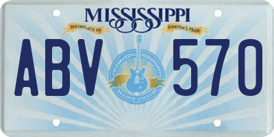 MS license plate ABV570