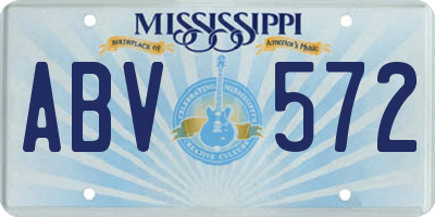 MS license plate ABV572
