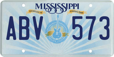 MS license plate ABV573