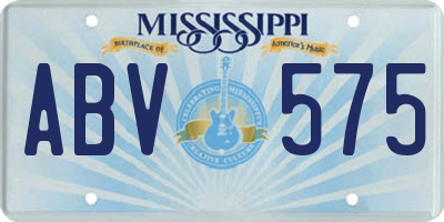 MS license plate ABV575