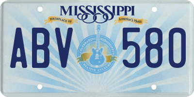 MS license plate ABV580