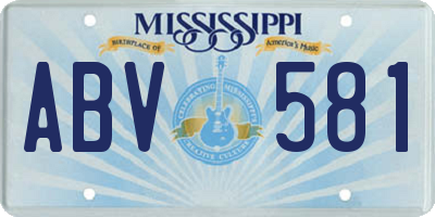 MS license plate ABV581