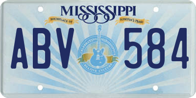 MS license plate ABV584