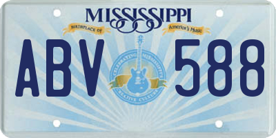 MS license plate ABV588