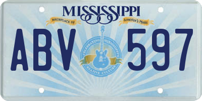 MS license plate ABV597