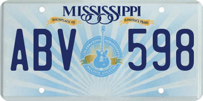 MS license plate ABV598