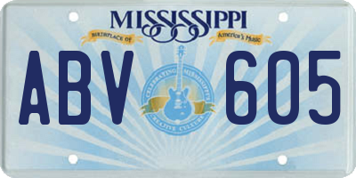MS license plate ABV605