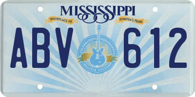 MS license plate ABV612