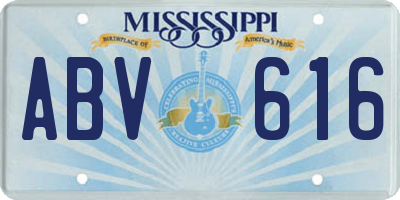 MS license plate ABV616