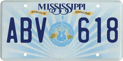 MS license plate ABV618
