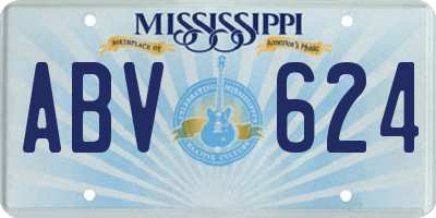 MS license plate ABV624
