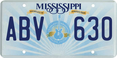 MS license plate ABV630