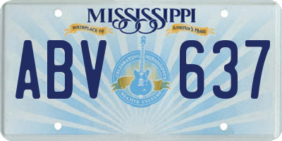 MS license plate ABV637