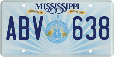 MS license plate ABV638