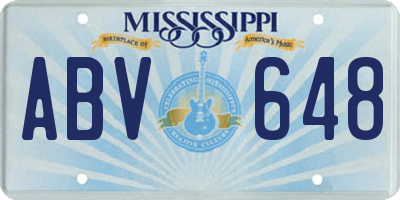 MS license plate ABV648