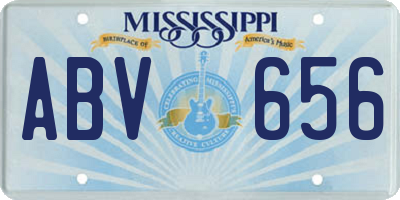 MS license plate ABV656