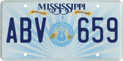MS license plate ABV659