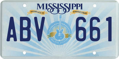 MS license plate ABV661
